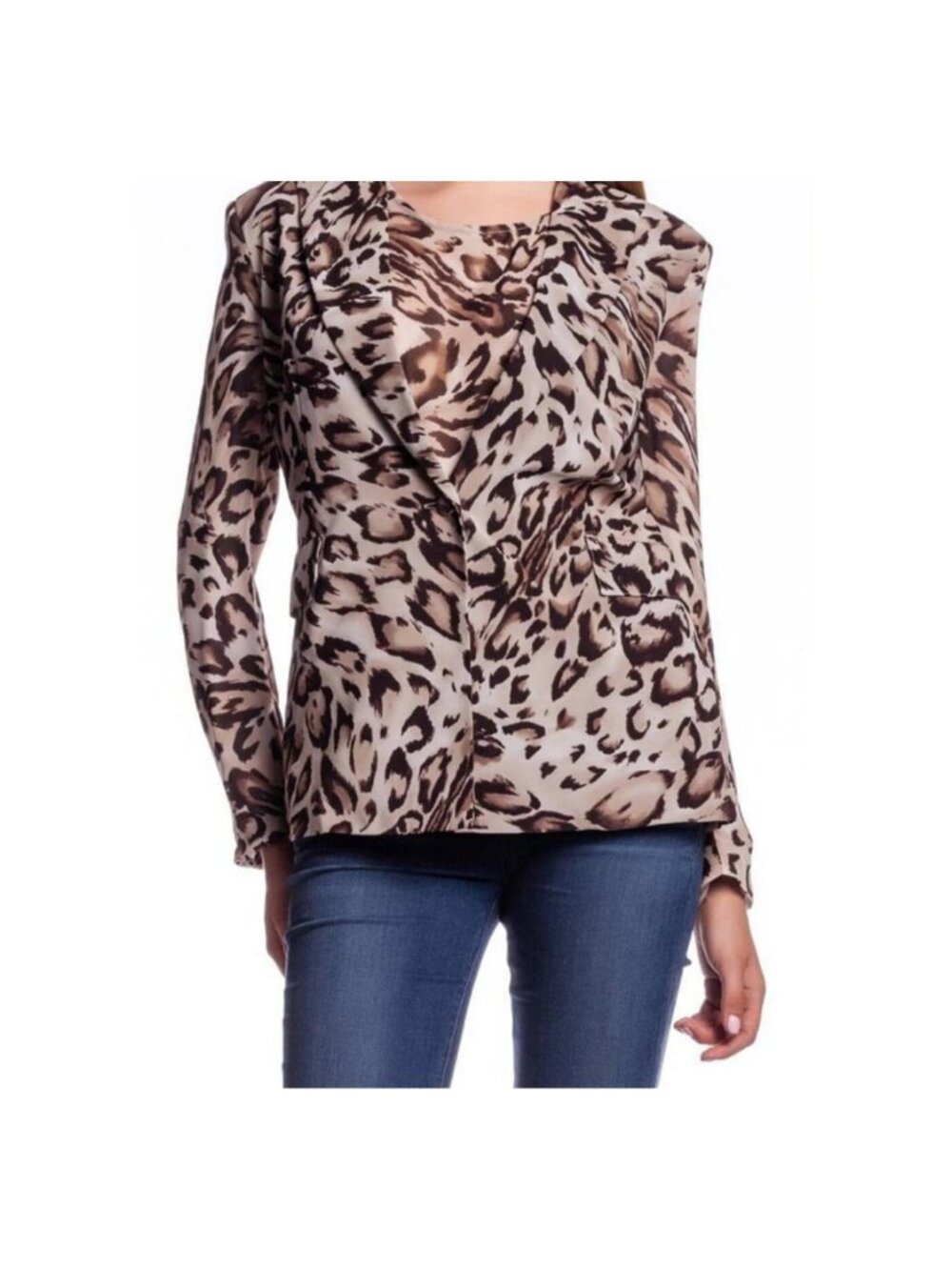 Lovers + Friends Meant To Be Blazer Leopard Jacket brown designer NEW Sexy Poly